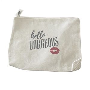 Off White Hello Gorgeous Canvas Makeup Bag